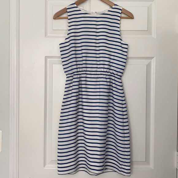J. Crew Navy and White Striped Sleeveless Dress Size 0 - Picture 2 of 10
